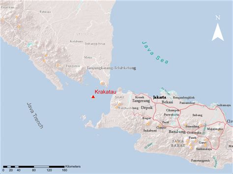 krakatoa indonesia on map